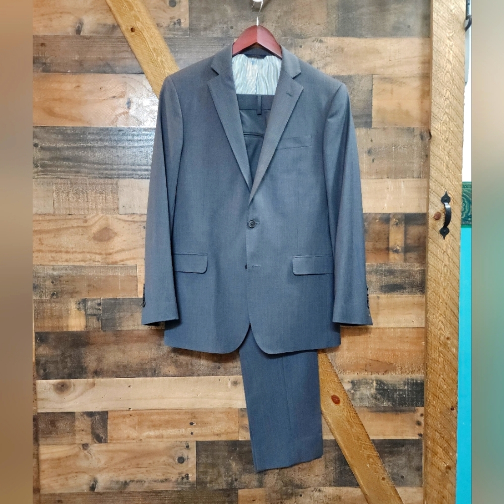 Brooks Brothers Mens 2 Piece Wool Blend Suit Gray 39r Explorer Regent